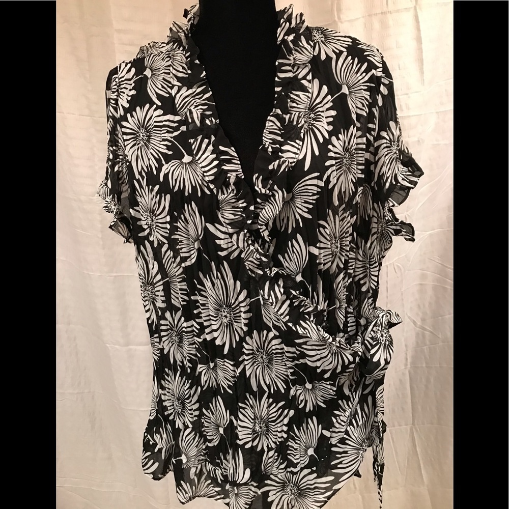 East 5th wrap around tie blouse wash & wear
